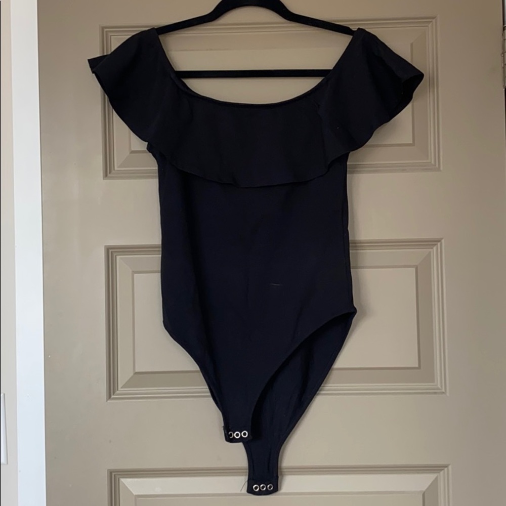 Topshop off the shoulder black bodysuit
